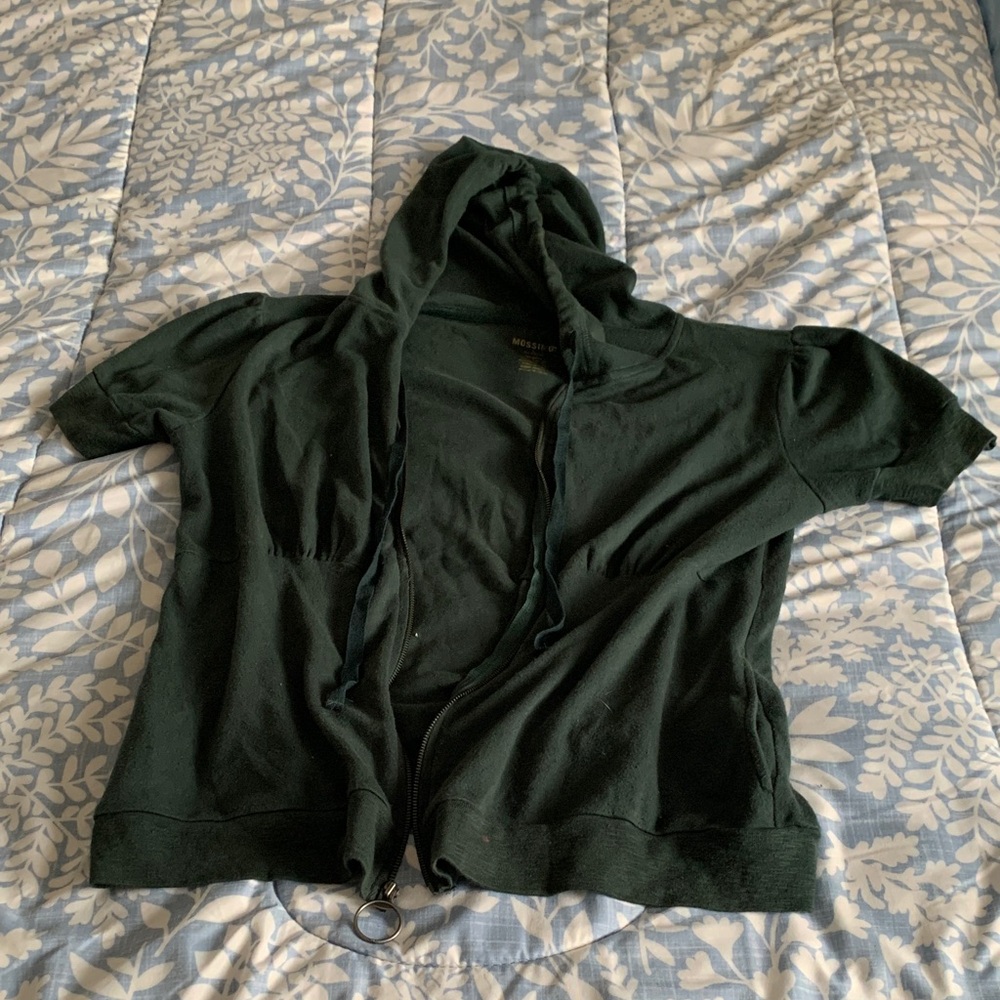 Mossimo Supply Co. Forest Green Short Sleeve Hoodie